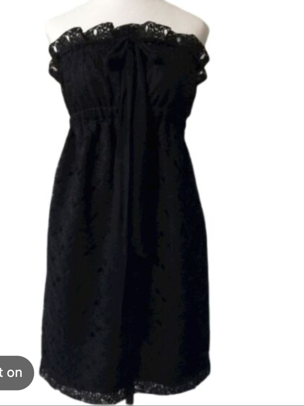 Vintage Betsey Johnson Y2K 90’s Whimsigoth Lace Strapless Bow Dress Size 2 XS - Picture 2 of 13